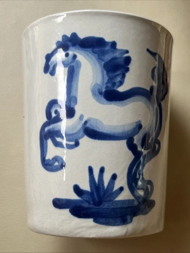 M.A. Hadley Pottery 4" Mint Julep Cup Tumbler Horse Kentucky DERBY 1977 SIGNED