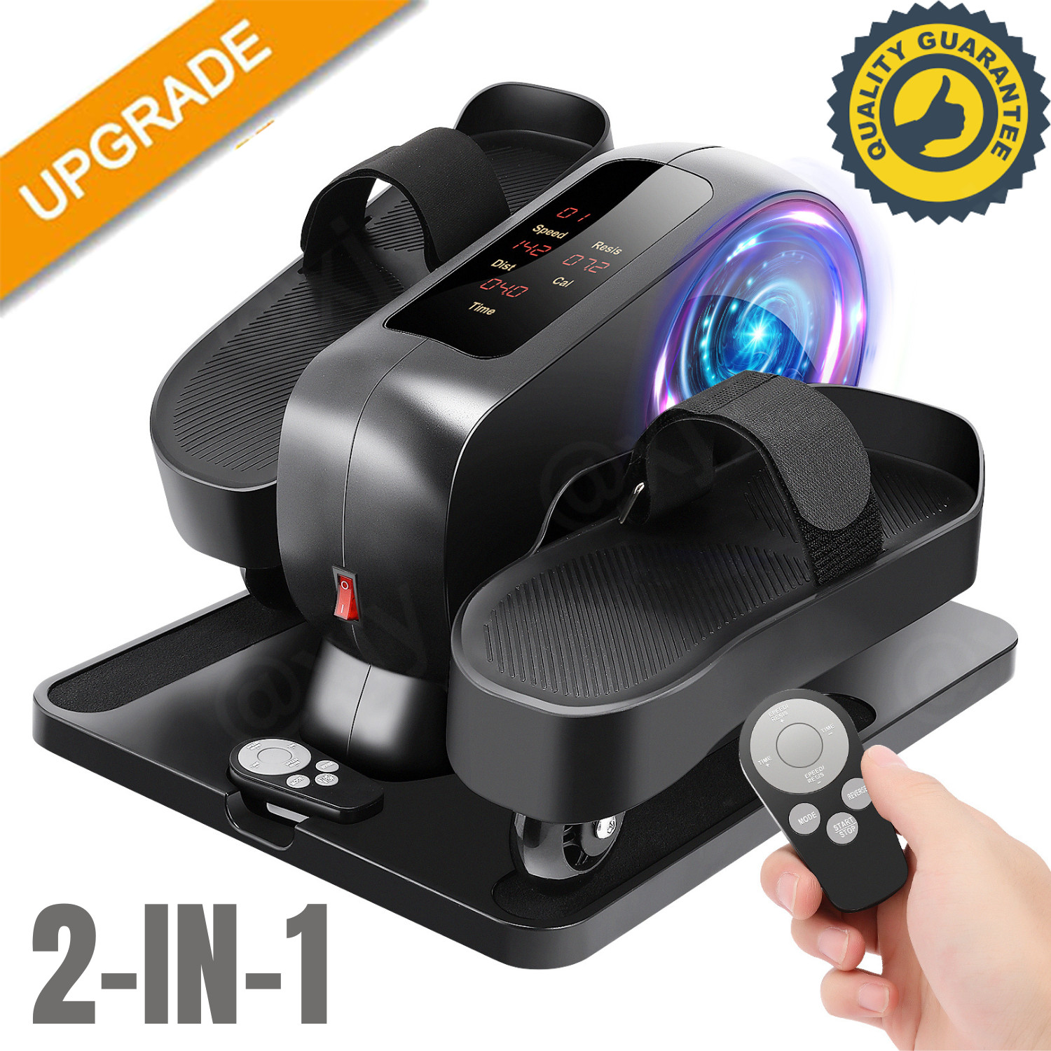 2 in 1 Under Desk Elliptical Machine, Ellipse Leg Exerciser for Seniors/Adults