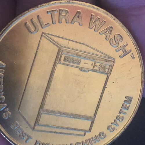 Sears Ultra Wash Quiet Rack Dishwasher Medal Token 35mm 13g VGC Scarce c1984-94 - Picture 1 of 4