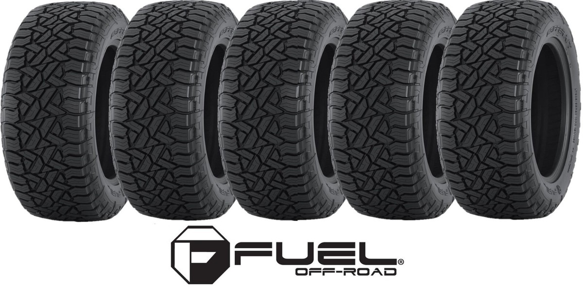 ANTHRACITE GUNMETAL WHEELS TERRAIN TIRES FUEL GRIPPER AT ALL 285