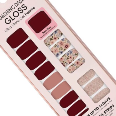 Dashing Diva Wild Flower Gloss Ultra Shine Gel Palette Nail Strips New in Box