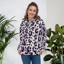 Printed Hoodie Sweatshirt for Women and Teens, Sizes S-XL,