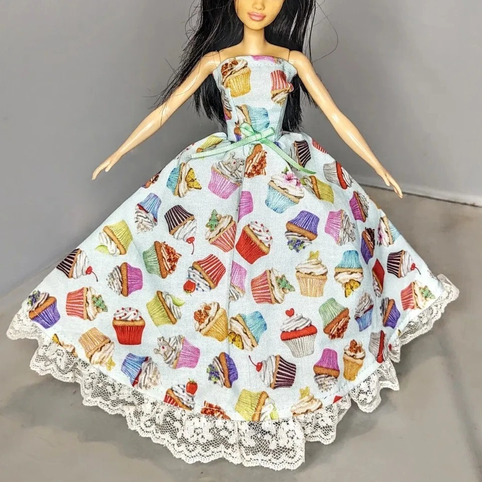 Vestido Verde Cupcake Cumpleaños Vestido Hecho a Mano Ropa Se Adapta a Muñeca de Moda 11.5" 1/6 Foto 4 de 4