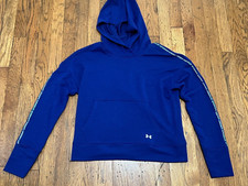 Under Armour UA Rival Terry Taped Hooded Sweatshirt Blue sz XS NEW
