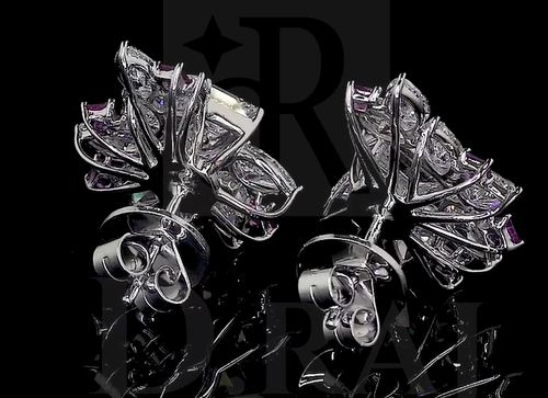 Elegant 14k RG Lab-Grown Diamond Earrings, 5.76 CTW, Emerald, Marquise & Pear - Picture 4 of 4