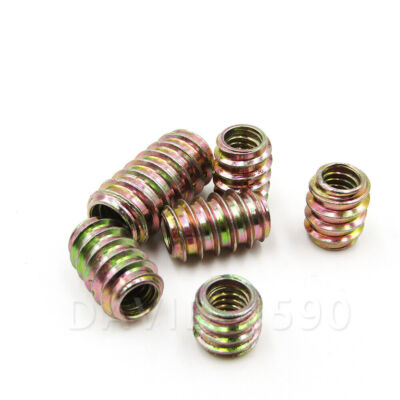 M4 M5 M6 M8 M10 Steel Furniture Bolt Headless Screws Nut Threaded Wood Inserts