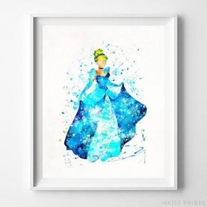 Cinderella Type 4 Wall Art Disney Watercolor Poster Home Decor