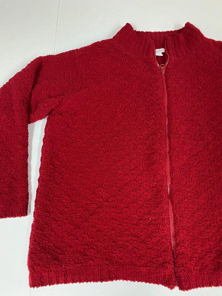 Chaqueta para mujer DressBarn 14 cremallera completa roja polar pesada Foto 3 de 4