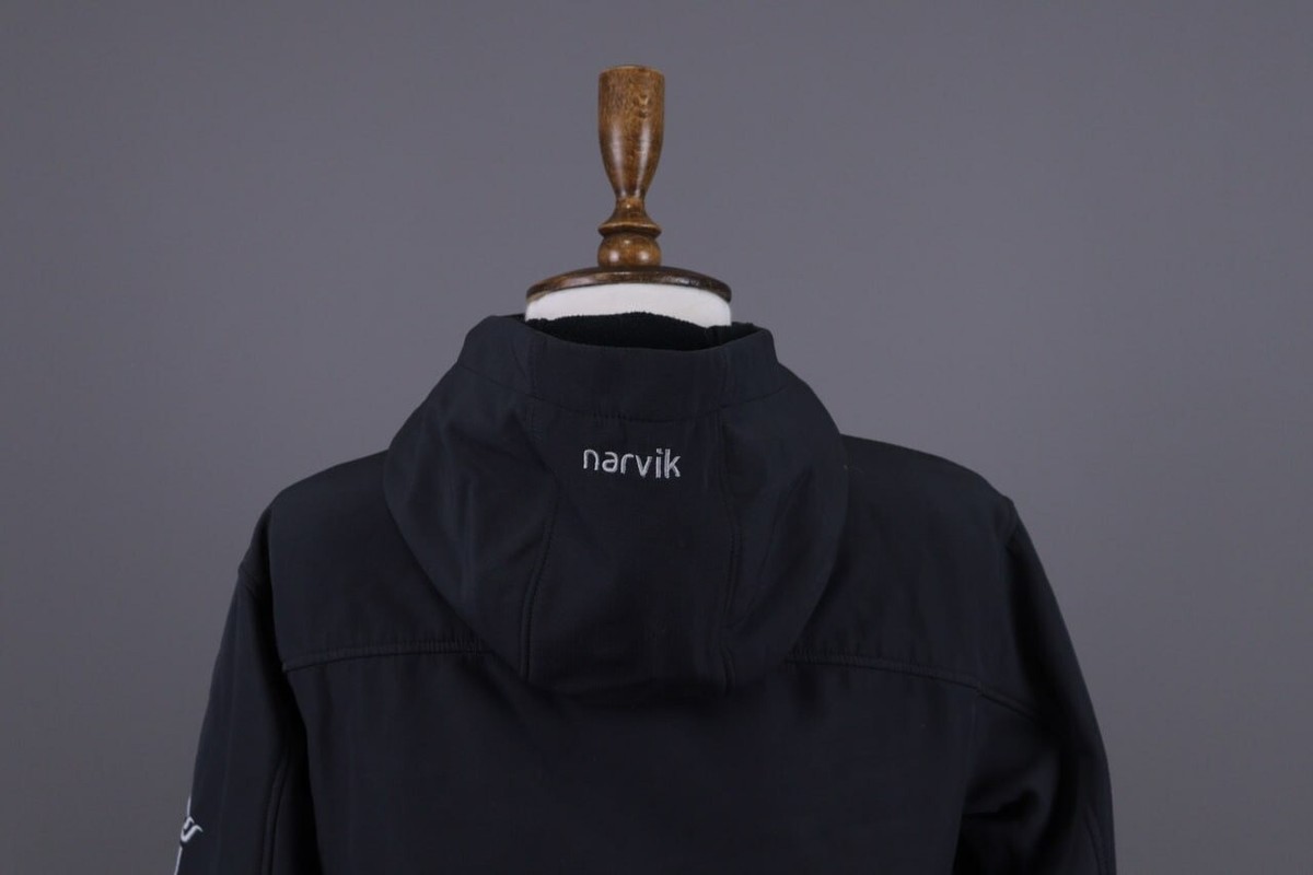 NORRONA Narvik Black Full Zip Hooded Soft Shell Windstopper