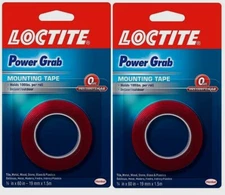 2~ Loctite Power Grab Double Sided 3/4" W X 60" L Mounting Tape Clear Waterproof