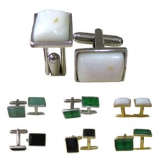 Men Shell Agate Jade Cufflinks Clip Cuff Links Groom mens best man Party Gifts