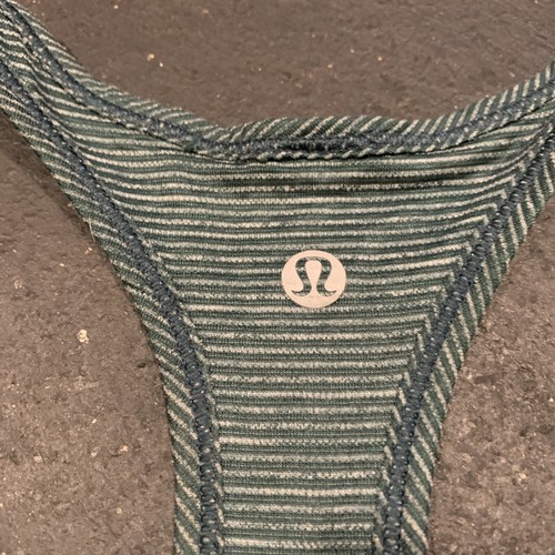 Lululemon Racerback Sheer Stripe Forest Green Tank Size Unknown - Picture 8 of 9