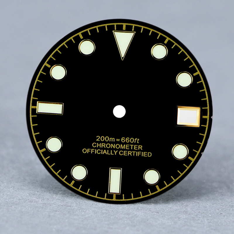 28.5mm dial matt black retro Tudor NH35 dial modified
