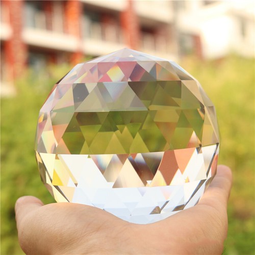 Cut Crystal Sphere Decor Feng Shui Faceted Gazing Ball Feng Shui Clear Prisms - Picture 5 of 14