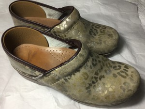 gold dansko clogs