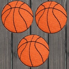 Basketball Embroidered Patch   3-Pack   Iron On