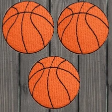 Basketball Embroidered Patch — 3-Pack — Iron On
