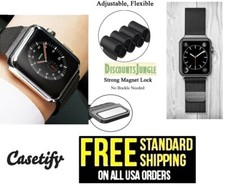 Casetify Mesh Apple Watch Bands Stainless Steel 42mm 38mm w Magnetic Band Black