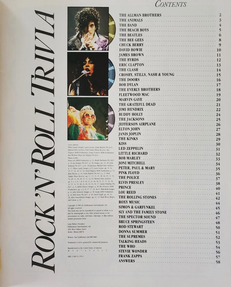 Rock N Roll Trivia 30 Years Of Music Book 1985 - Image 2 of 4