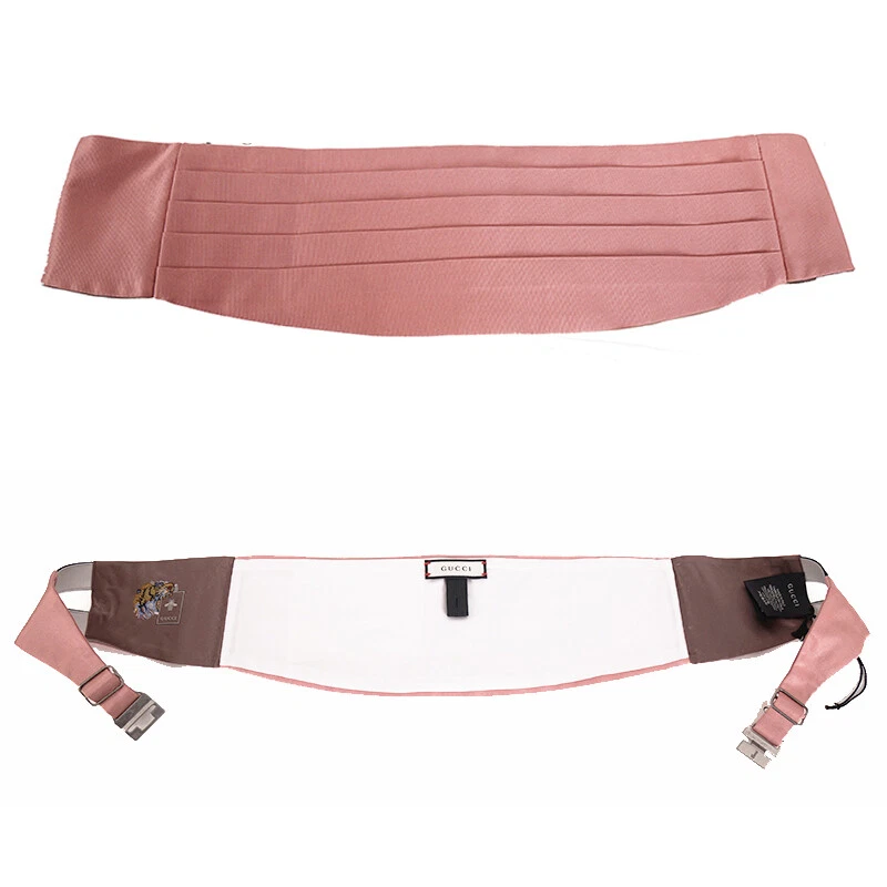 CEINTURE SMOKING CUMMERBUND homme taille S/M NEUF GUCCI soie rose faille classique