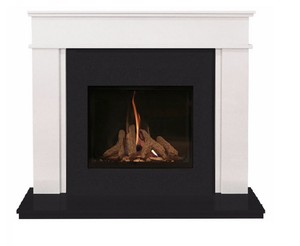 Hamilton 48 Inch Marble Fireplace Suite With Anti Reflective Glass