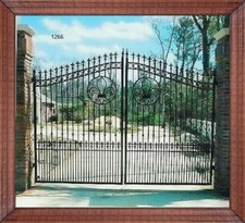 On Sale 1266 Driveway Gate 12' Inc The Post PKG Steel Iron Home Safety Security