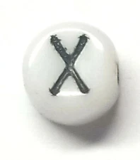  Antique Vintage 1960's 1970's Baby Letter Bead Initial " X " Steampunk # C702