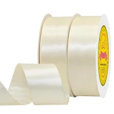 100 Yards Ivory Satin Ribbon Polyester Ribbon for Gift Wrapping Very Suitable...