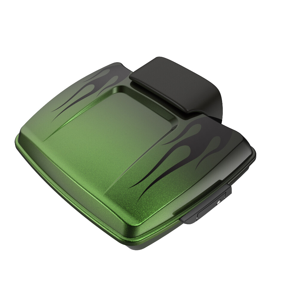 Advanblak Envious Green Fade Razor Tour Trunk Pack Pad For Harley