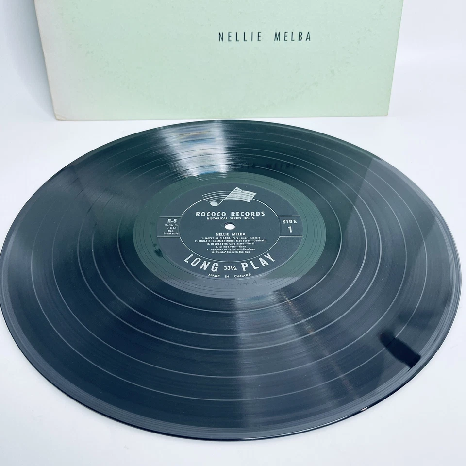 Nellie Melba Famous Voices of the Past Series J-114 No 5 LP RARE OPERA historic - Image 3 of 4