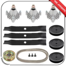 46" Lawn Mower Deck Rebuild Kit Spindles Blades Belt Pulleys Fit For YTH 180