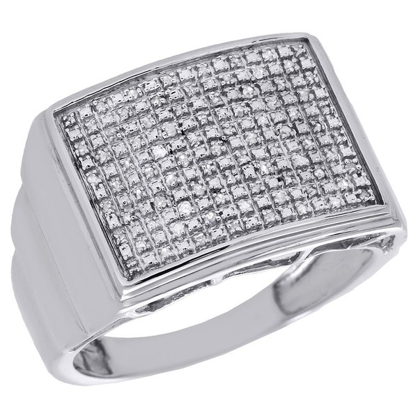 925 Sterlingsilber & Diamant Rosa Ring Breit Quadratisch 16MM 0.24 Karat-image