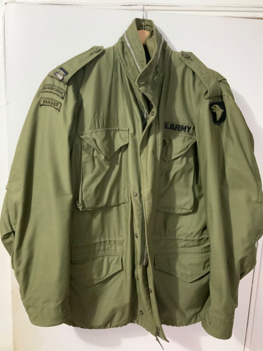 VINTAGE US ARMY M-1965 M65 FIELD JACKET LG Airborne Ranger VINTAGE US ARMY M-1965 M65 FIELD JACKET LG Airborne Ranger