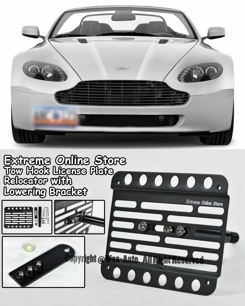 For 15-Up V8 Aston Martin Vantage GT Front Tow Hook License w/ Lowering Bracket