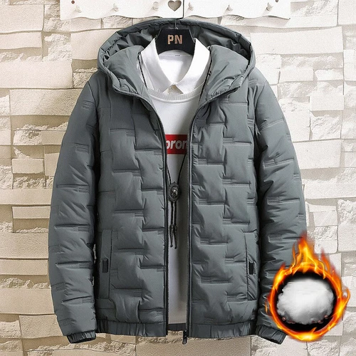 Herren Bubble Daunen Mantel Gesteppt Wattiert Winter Warm Jacke Kapuze Oberbekleidung - Bild 14 von 16