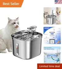 Dishwasher Safe Stainless Steel Cat Water Fountain - Fresh Hydration Station