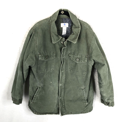 #ad VF Imagewear Jacket Mens M Army Green Heavy Canvas Blanket Lined Barn Chore $48.78