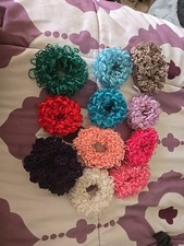 11 Multicolor Fabric Stretchable Hair Scrunchies Lot for Women B55