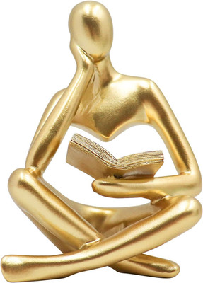 Abstract Reading Woman Statue Modern Art Figurine for Living Room Office & Shelf