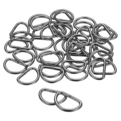 50pcs D Ring 3/8'' (10mm) Metal Electroplate D-Shape Buckle Clips Gunmetal,