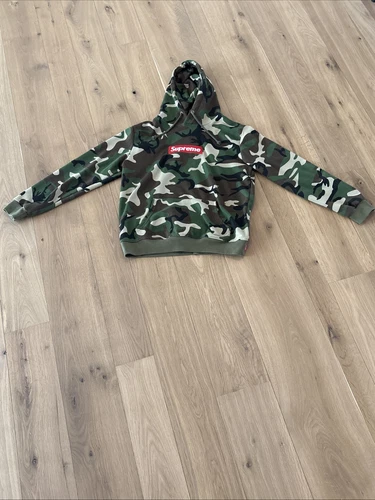 Sweat à capuche homme SUPREME coton pré rétréci manches longues camouflage enfant XL