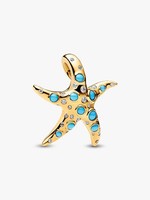 Pandora Charm 763818C01 Funkelnder Blauer Seestern Charm-AnhäNger Vergoldet