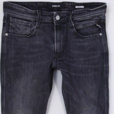 Mens Replay M914 ANBASS Stretch Slim Tapered Grey Jeans W32 L32