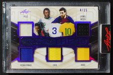 🌟 PELE MESSI MARADONA - 2019 Foglia ITG Nel Gioco Usato La Patch Maglia 10 /15