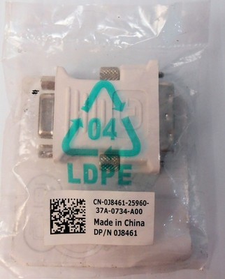 DVI-I Single Link to VGA Video Adapter DP/N 0J8461 Dell NEW