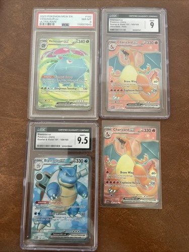 Charizard Cgc 9 & Ungraded Venusaur Psa 8 Blastoise Cgc 9.5 Scarlet & Violet 151