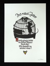 Plischke - Karte / Postkarte - Scherenschnitt - Ins neue Jahr