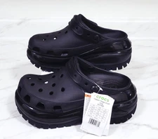 New Crocs Classic Mega Crush Clog High Heel Black Vietnam 207988 Sz-8W US M-6US