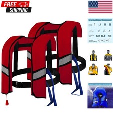 2-Pack Automatic Inflatable Life Jacket 150N Adjustable Swim Vest Adult