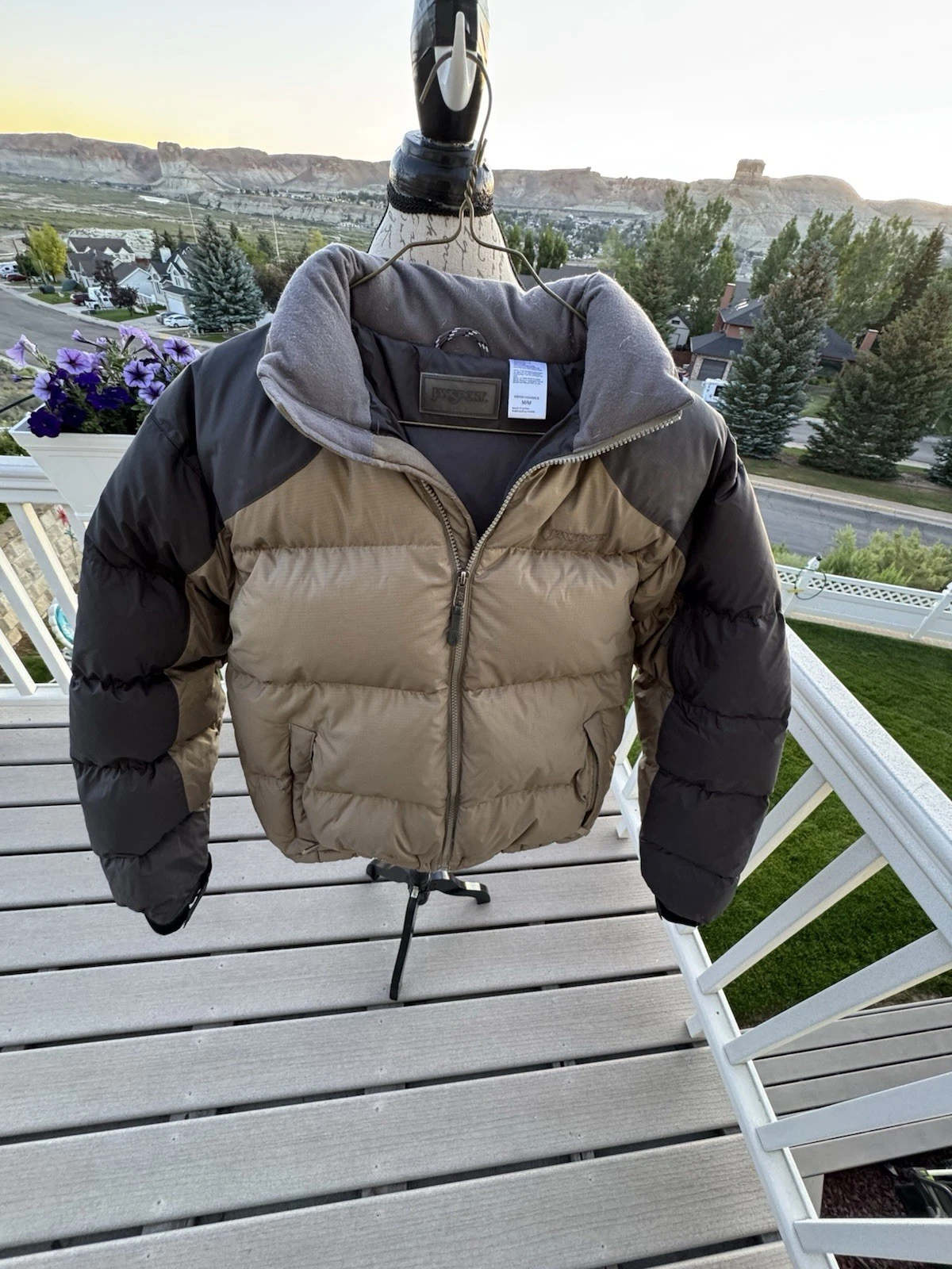 JANSPORT MEN'S NYLON & DOWN HEAVY WINTER JACKET, SZ M, PIT-PIT=23", EXCELLENT ++ image 4
